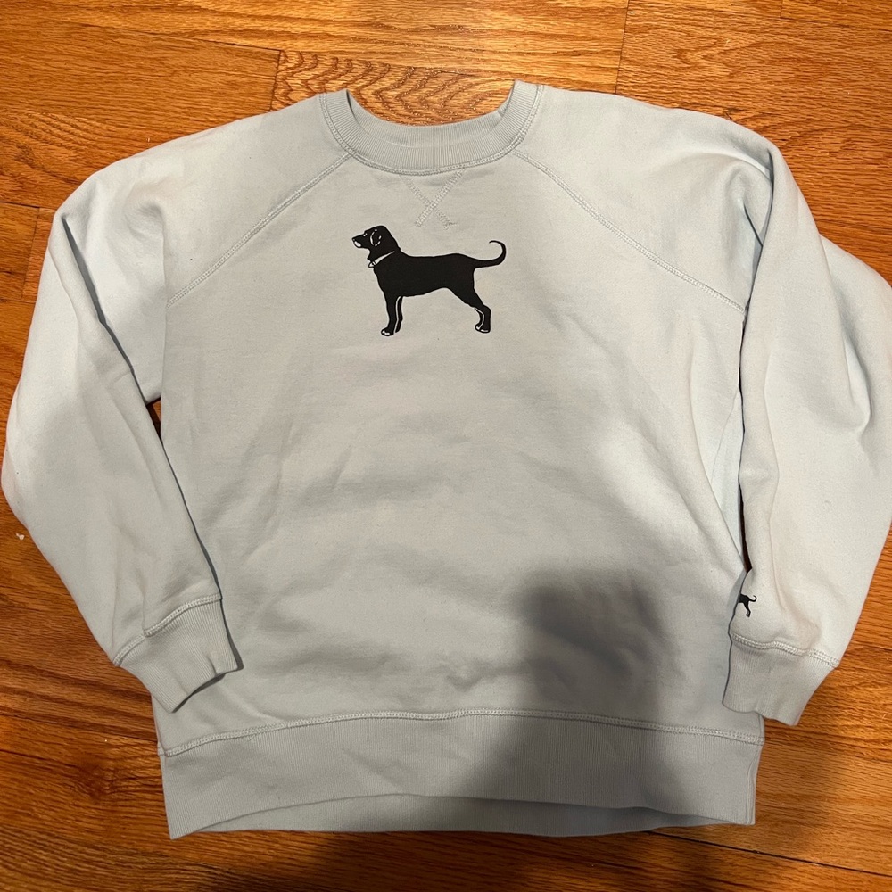 Light Blue Black Dog Crewneck